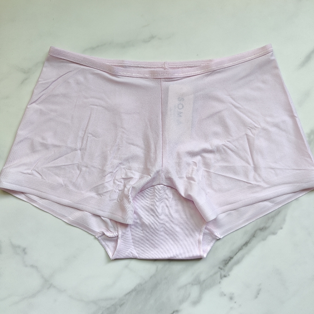 NWT SOMA VANISHING EDGE MICROFIBER BOYSHORT PANTY IN PARTY PINK SIZE SMALL